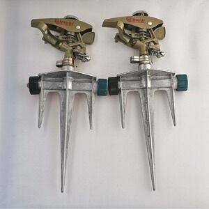 Gilmour/Ace Lot of 2 Heavy Duty Adjustable Pulse Sprinkler Head 5800 Sq Ft